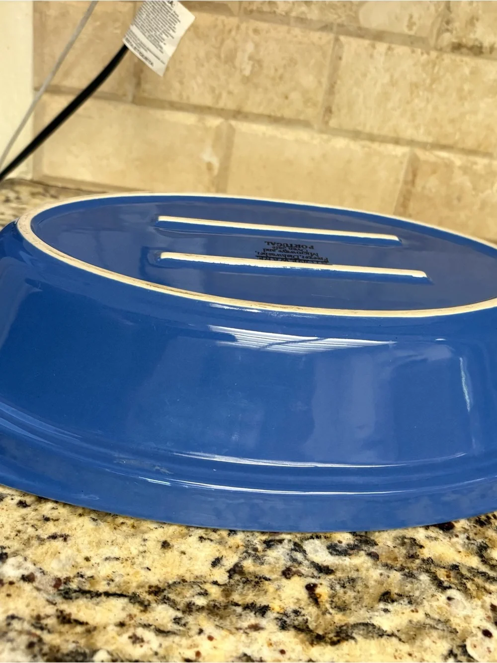 Blue Ceramic Serving Dish with White Interior - Unbranded